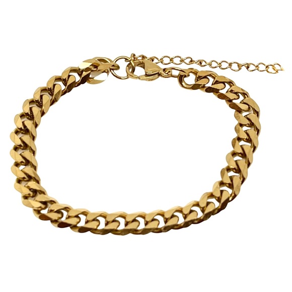 Stainless Steel Flat Curb Adjustable Chain Bracelets - High Quality - Picture 3 of 10